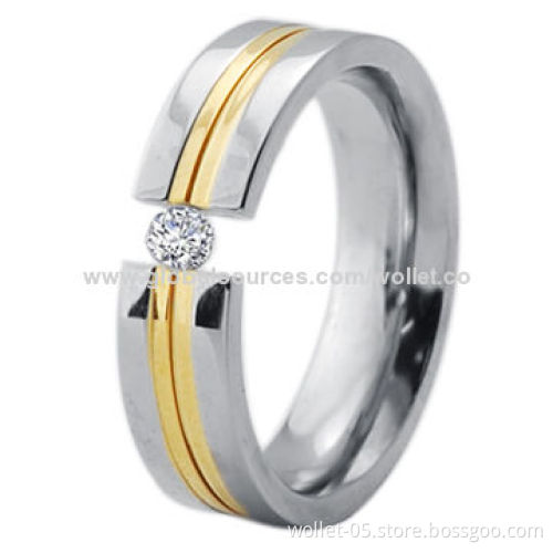 Women's Ring, Made of Stainless Steel Material, CZ Stone, Suitable for Promotional Gifts